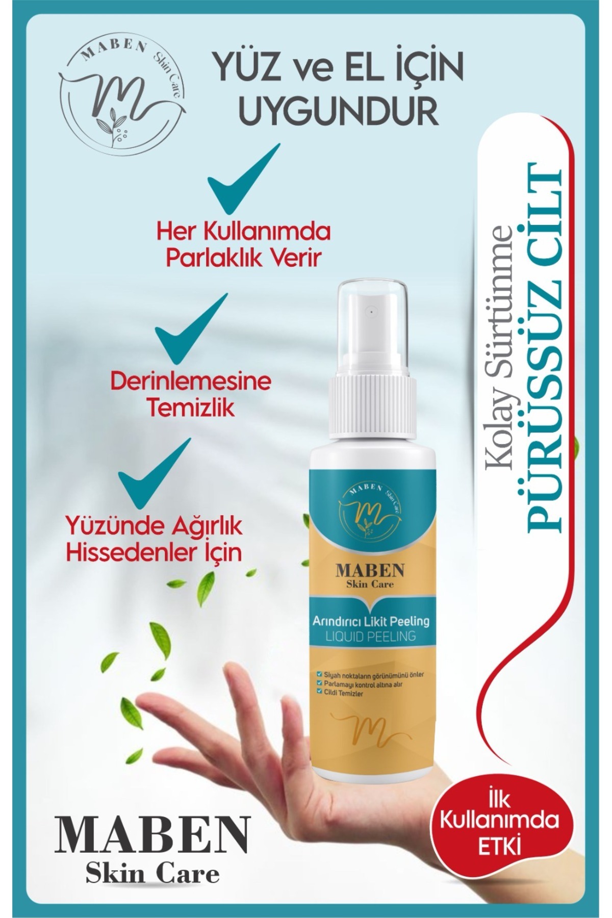 Arındırıcı Likit Peeling Pürüzsüzleştirici Kırışıklık, ve Leke Karşıtı Yüz ve El Peeling Jel 100gr — maben01 — تصویر 8 از 9