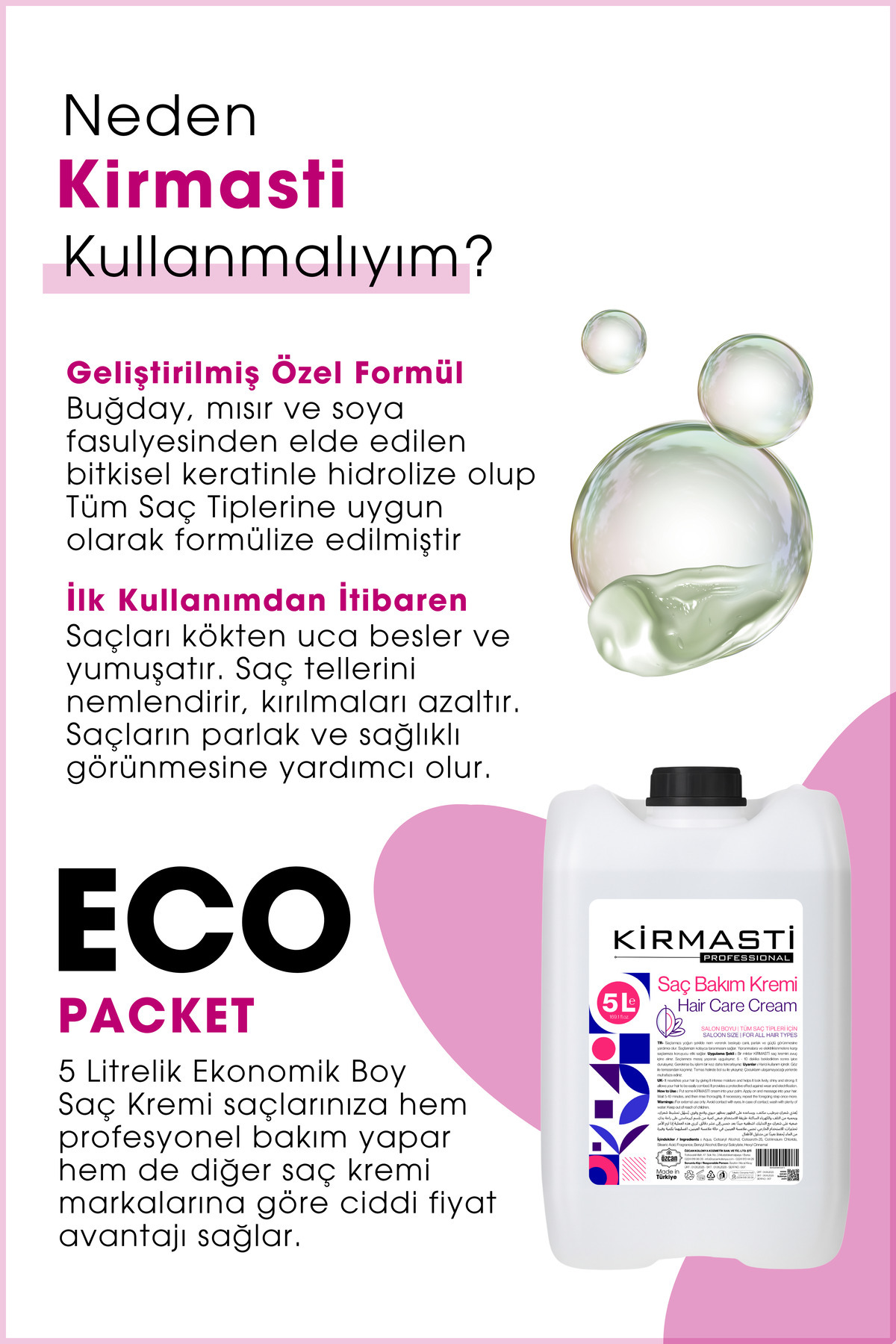 Bitki Özlü Canlandırıcı Saç Bakım Kremi 5 Litre Prokeratin Hair Cream Avantajlı Ekonomik Boy 5000ml — KIRMASTISAÇKREMİ5000ML — تصویر 2 از 6