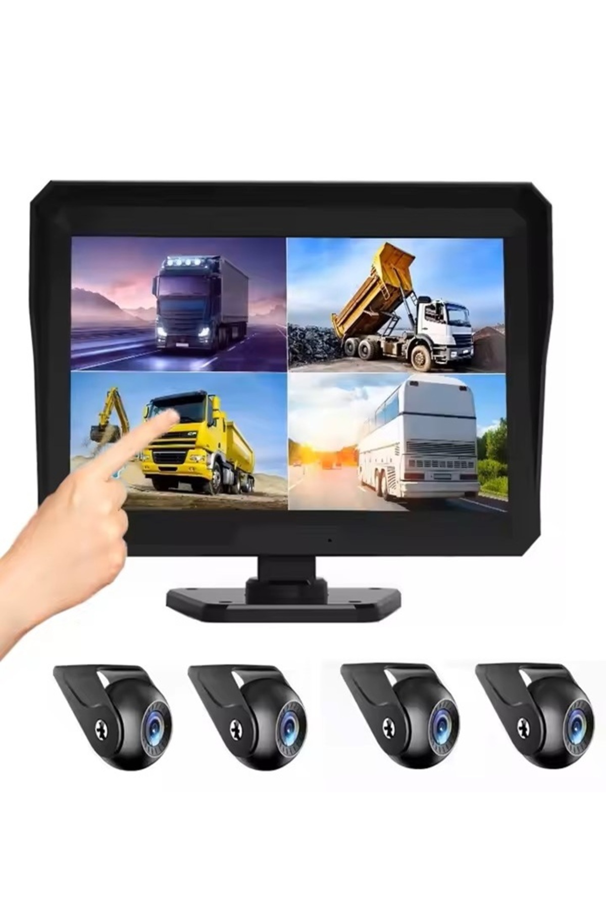 Wevolt PREMİUM 10 İNÇ 4LÜ TIR KAMERA ÇANTASI 1080P FULL HD İLERİ GERİ GÖRÜŞ TÜRKÇE DİL DESTEĞİ