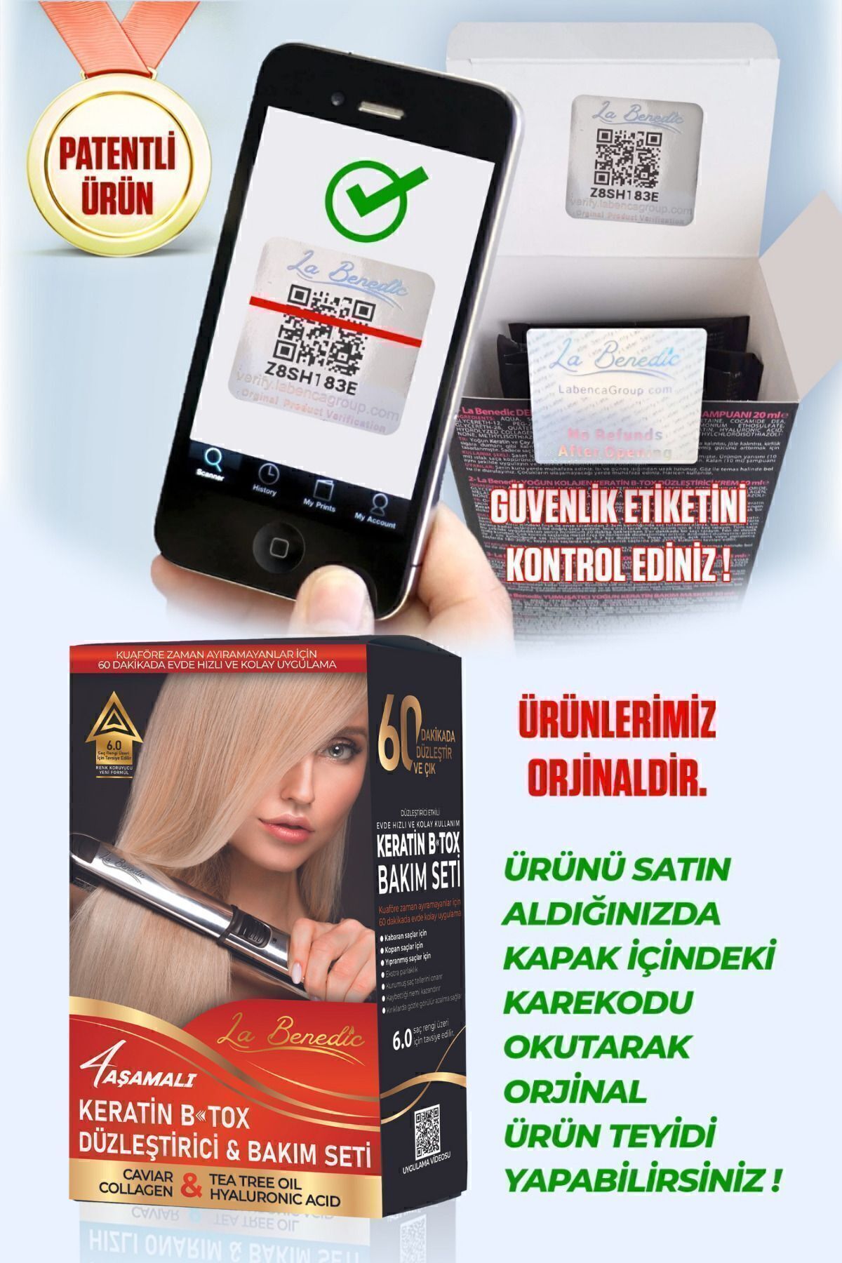 4 Aşamalı Keratin Botox Hızlı Düzleştirici & Bakım Brezilya Fönü Jel Set (AÇIK RENKLİ SAÇLAR IÇİN) — 423001-T — تصویر 7 از 7