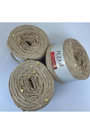FEZA GROUP Dior Fantezi Pullu El Örgü İpliği, 100 gr, 310 m (1 Adet) feza304