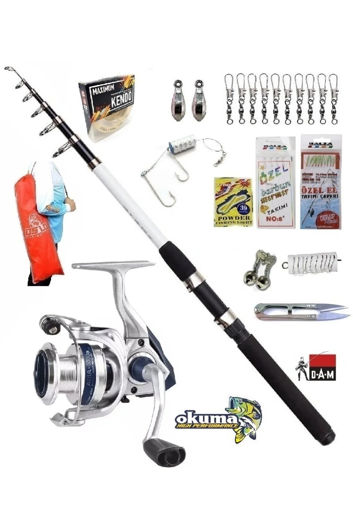 DAM Nova Expedition 210cm 10-30gr Okuma Aria-3000a Kıyı Tele Spin
