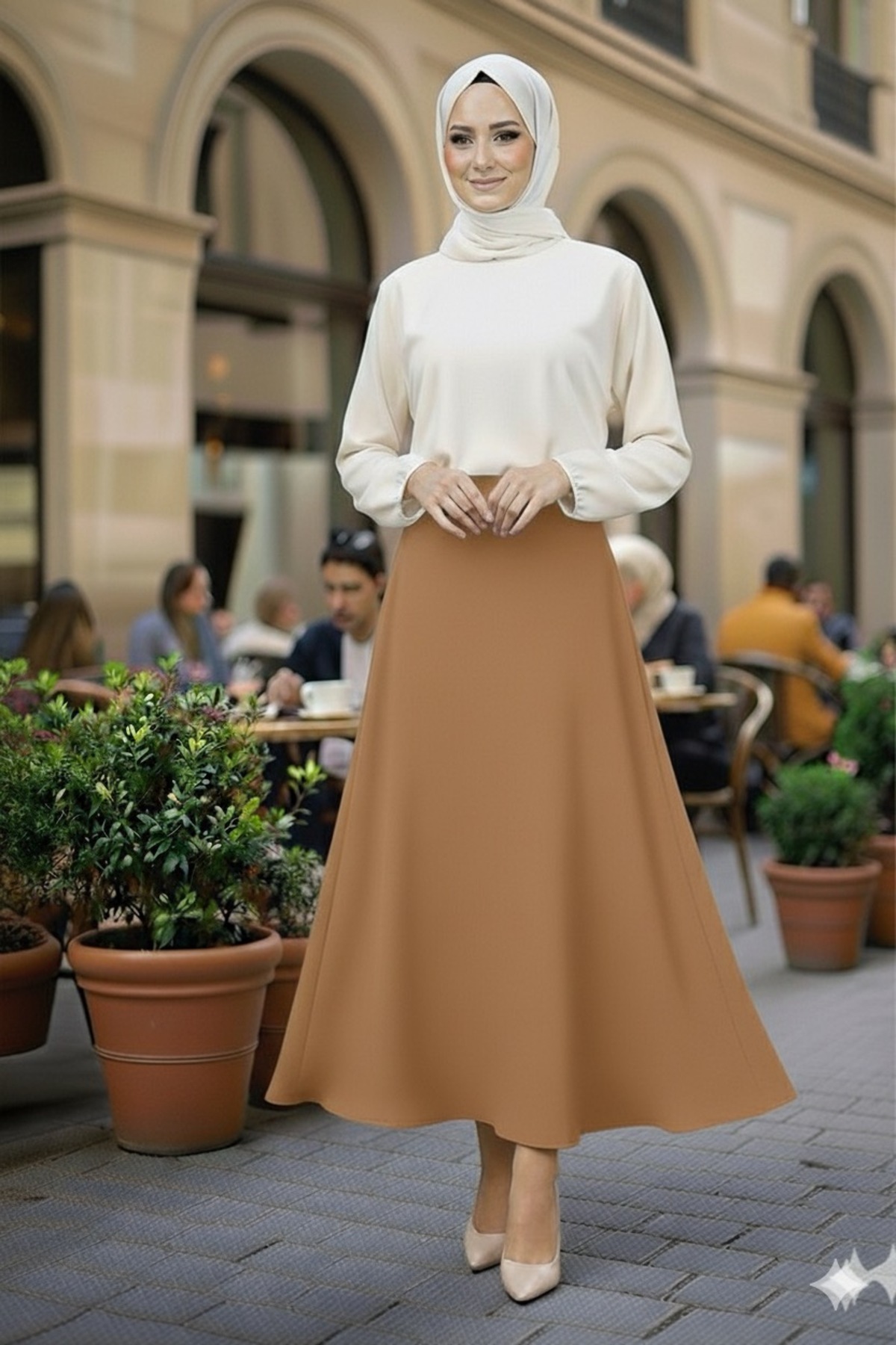 ECEYLÜL MODA SCUBA KREP BEL LASTİKLİ KLOŞ ETEK(93-94CM UZUNLUK)(kısa süreliğine lansman fiyatı)
