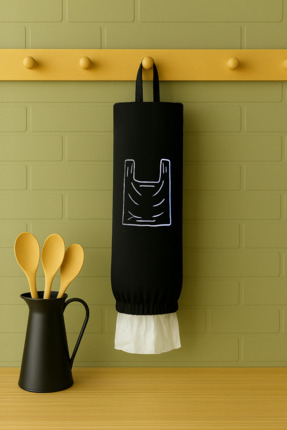 Paris Home Asılabilir Poşet Organizer, Siyah Poşetlik, Mutfak Düzenleyici Poş...