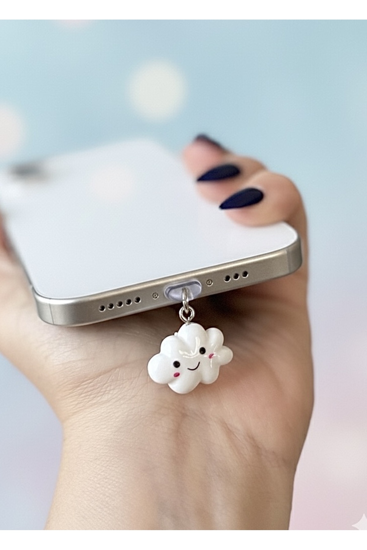 MİRAZ TASARIM TYP-C UYUMLU BULUT KAWAİİ TARZ ŞARJ GİRİŞ KORUMA TOZLUK TELEFON CHARM