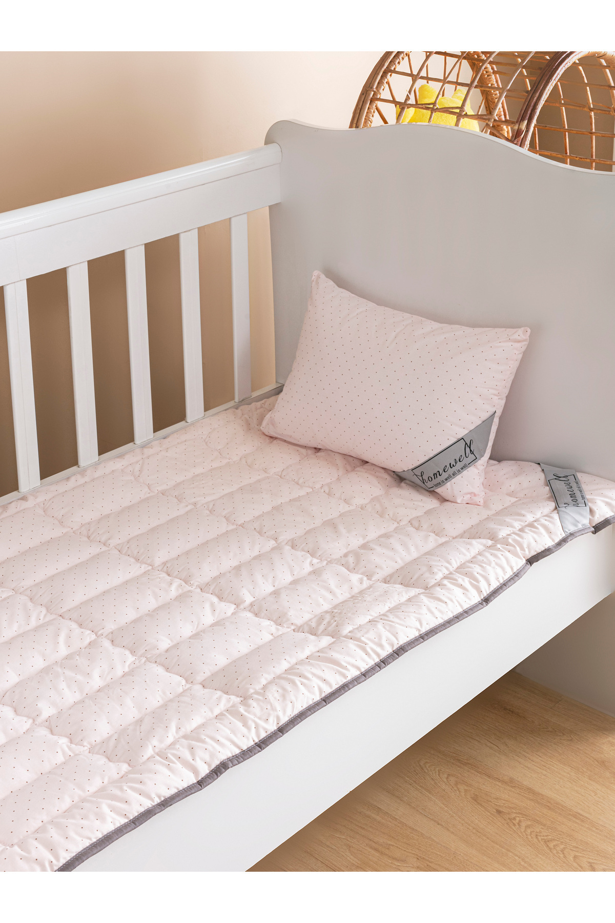homewell %100 Saf Bambu Hipoalerjenik 0-6 Yaş Bebek Çocuk Uyku Seti Ayıcık Desen Pembe fotoğrafı 5 (önizleme)