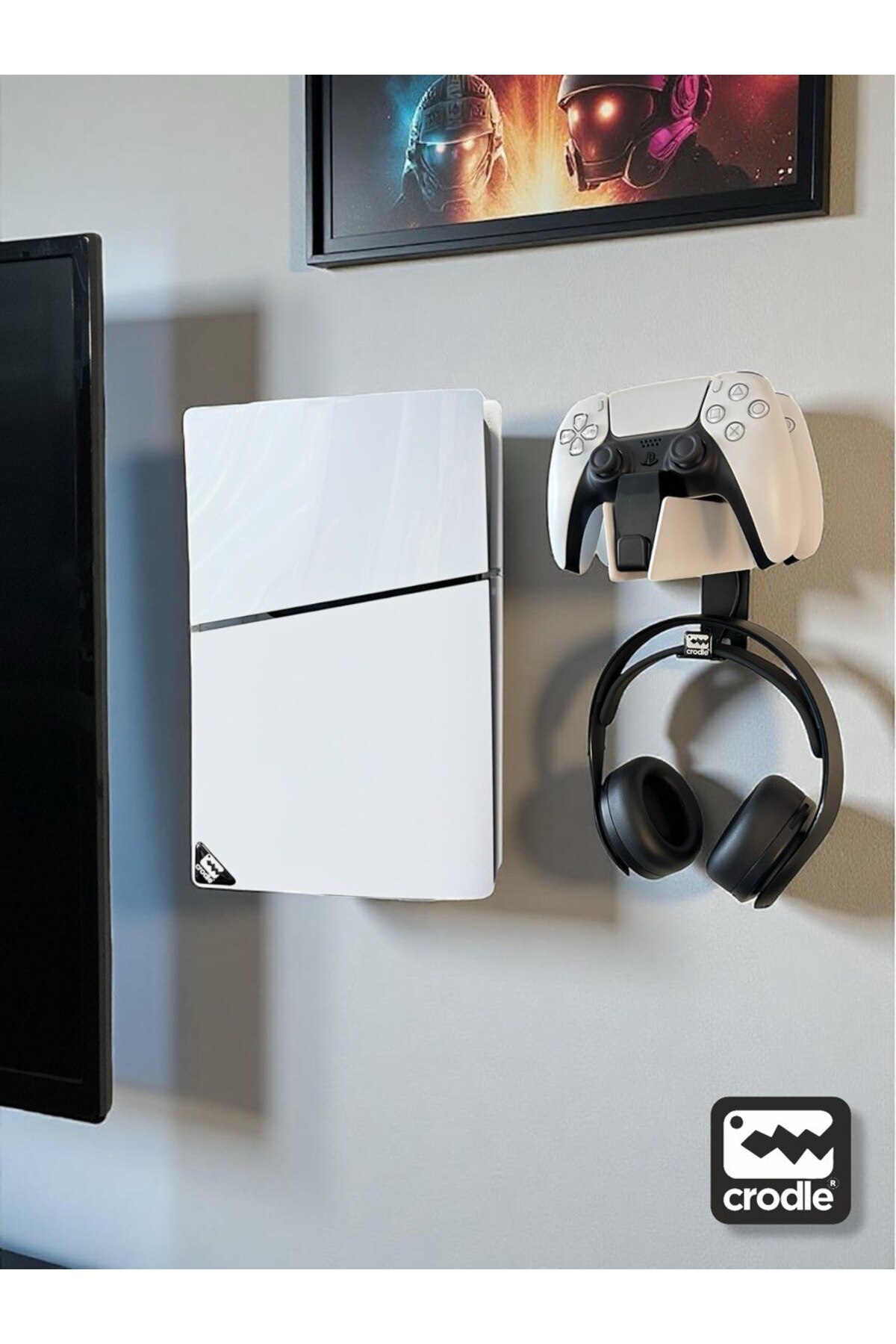 Crodle Playstation 5 Slim Duvar Standı Ve Şarj Istasyonu Standı Gaming Aksesuar