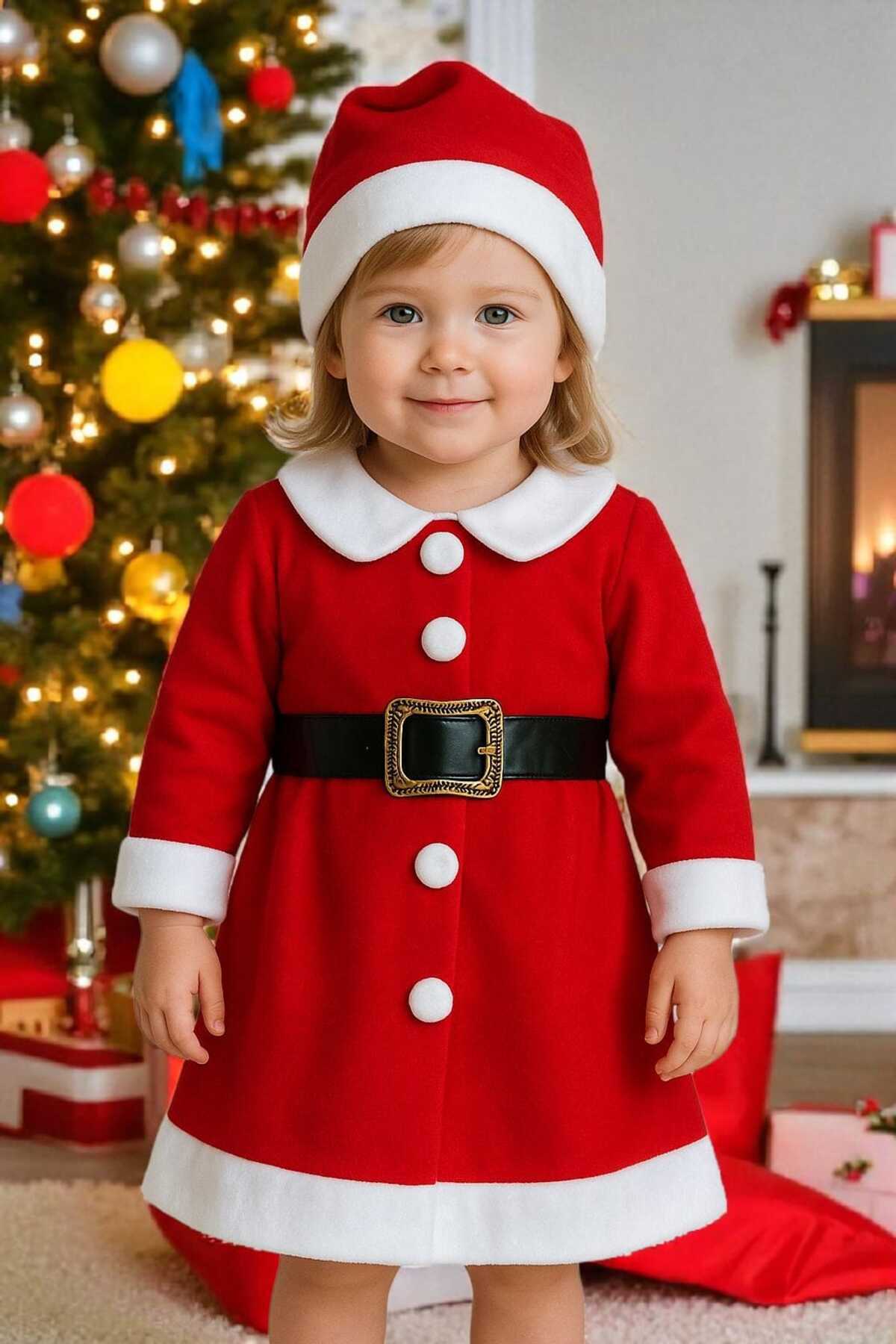 Lui Baby Kız Çocuk Noel Baba Parti Kostüm