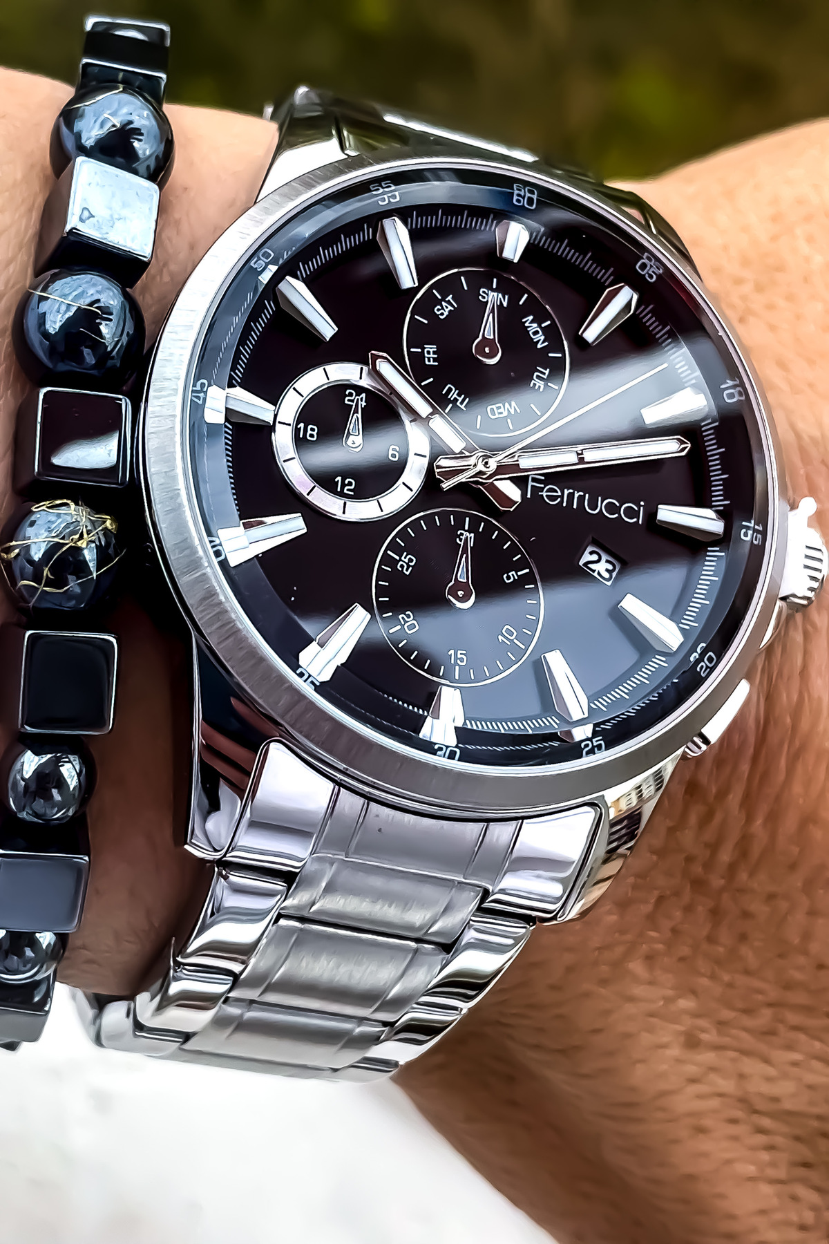 ساعت مچی مردانه استیل ضدآب با بند و هدیه - تمام عملکردها فعال