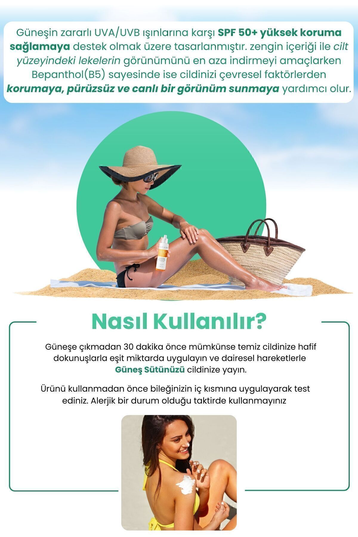 Spf 50 Faktör Uva - Uvb Güneş Koruyucu Sprey Süt 200ml — 2254591 — تصویر 6 از 8
