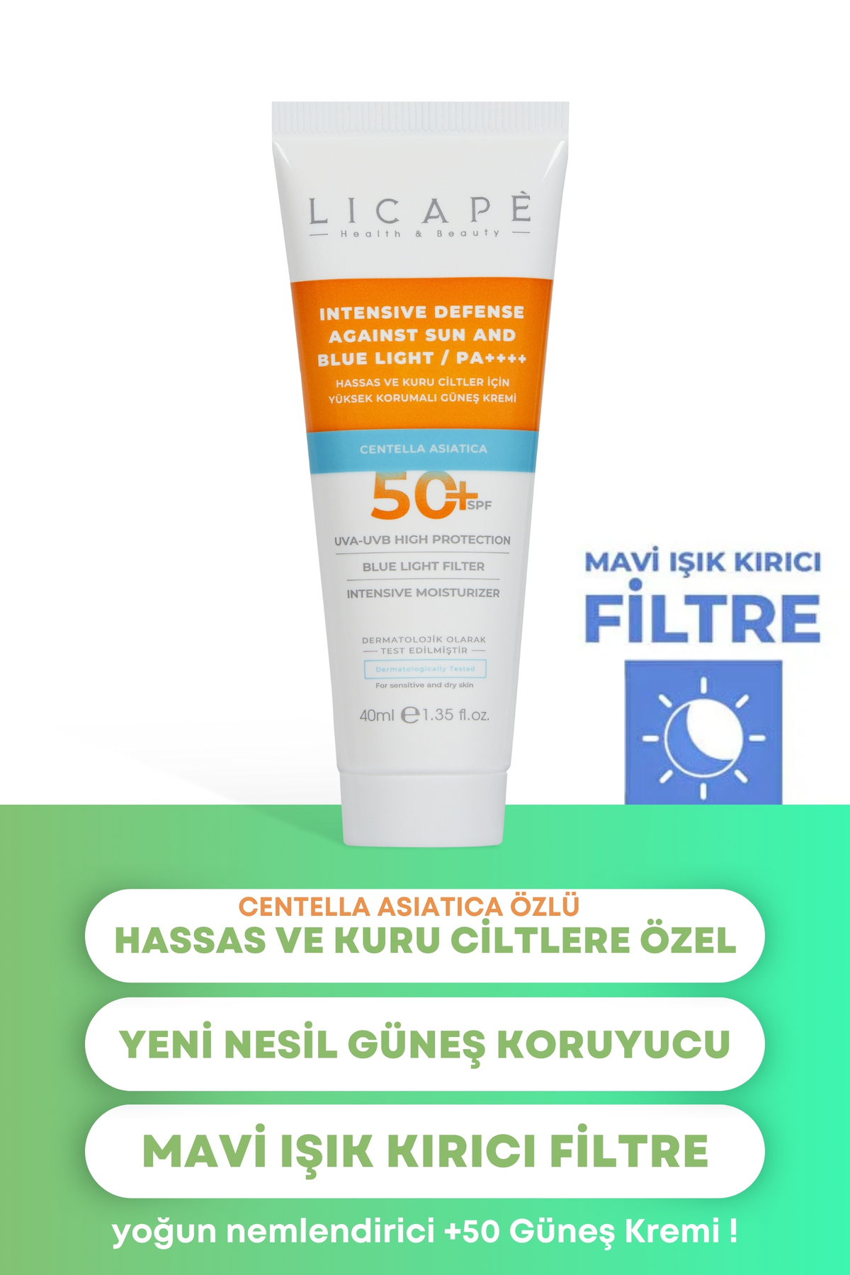 Hassas Ve Kuru Ciltler İçin Yüksek Korumalı 50 Faktör Güneş Kremi 40ml — 2234221 — تصویر 7 از 9