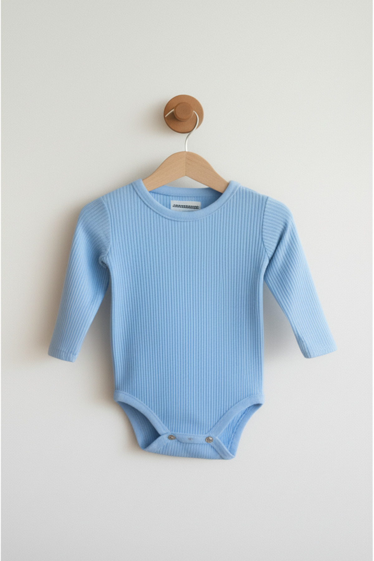 Lindakids Fitilli Kumaş %100 Pamuk Uzun Kollu Çıtçıtlı 3'lü Mavi Bebek Body/Zıbın fotoğrafı 4 (önizleme)