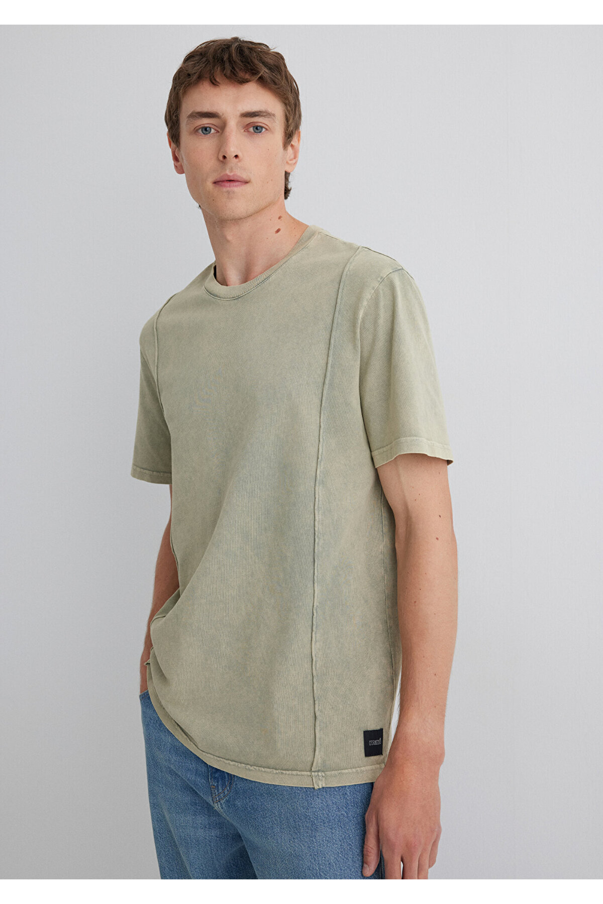 ماوی تی شرت سبز با جزئیات دوخت Loose Fit / Loose Comfortable Cut 0612490-70100