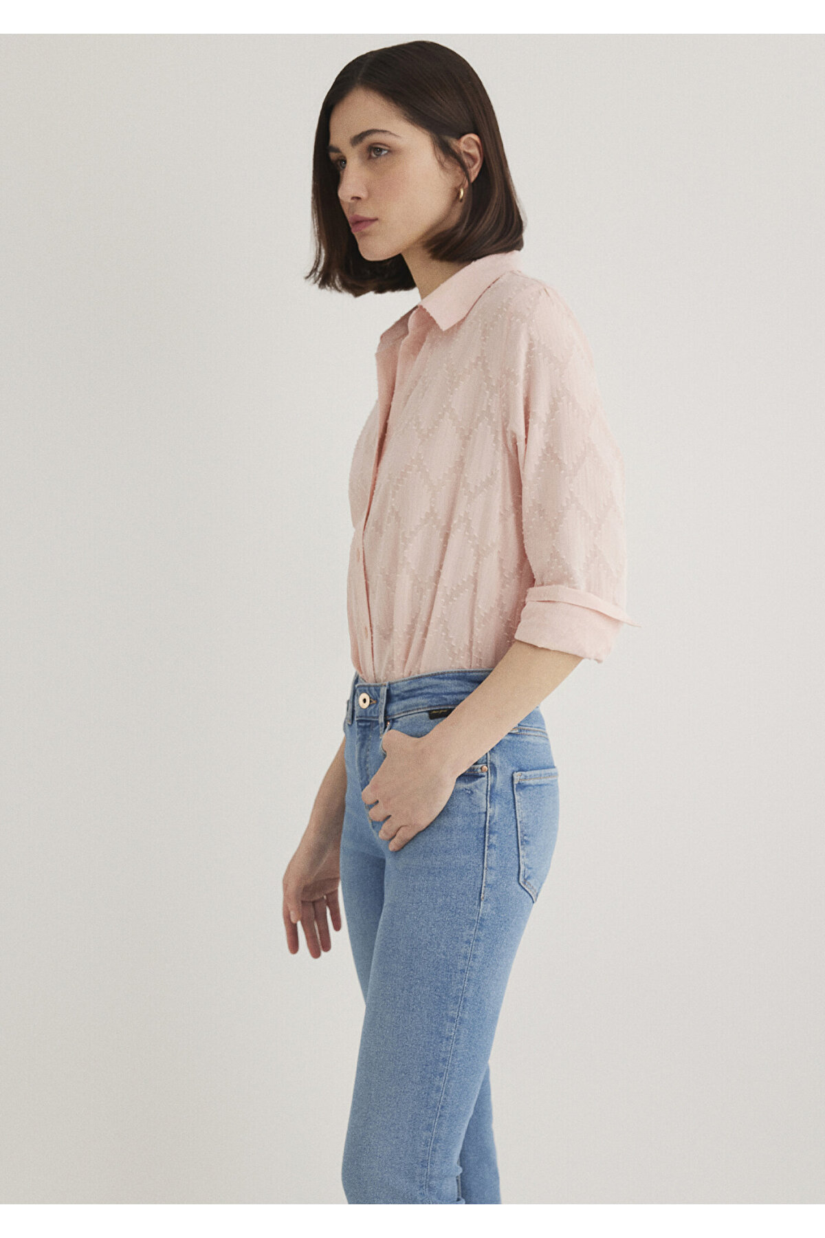 Pembe Gömlek Loose Fit / Bol Rahat Kesim 1211032-71152 — صورتی — تصویر 2 از 7