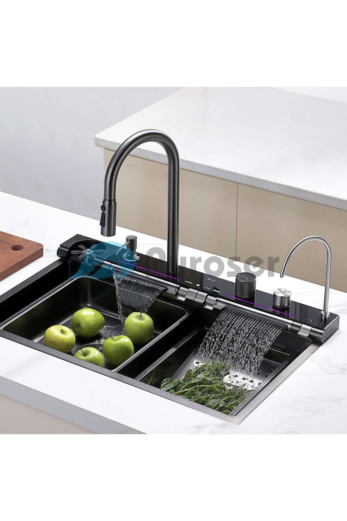 PUROSER Teknolojik Mutfak Eviyesi Piyano Tuşlu Dijital Göstergeli