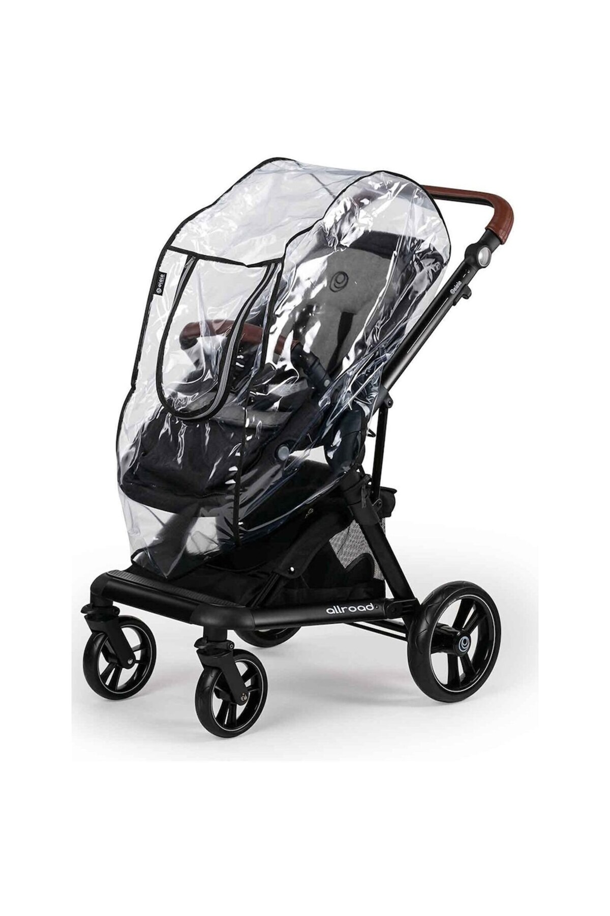 Malzek Fermuarlı Ultra Lüks Bebek Arabası Yağmurluğu Siyah fotoğrafı 5 (önizleme)