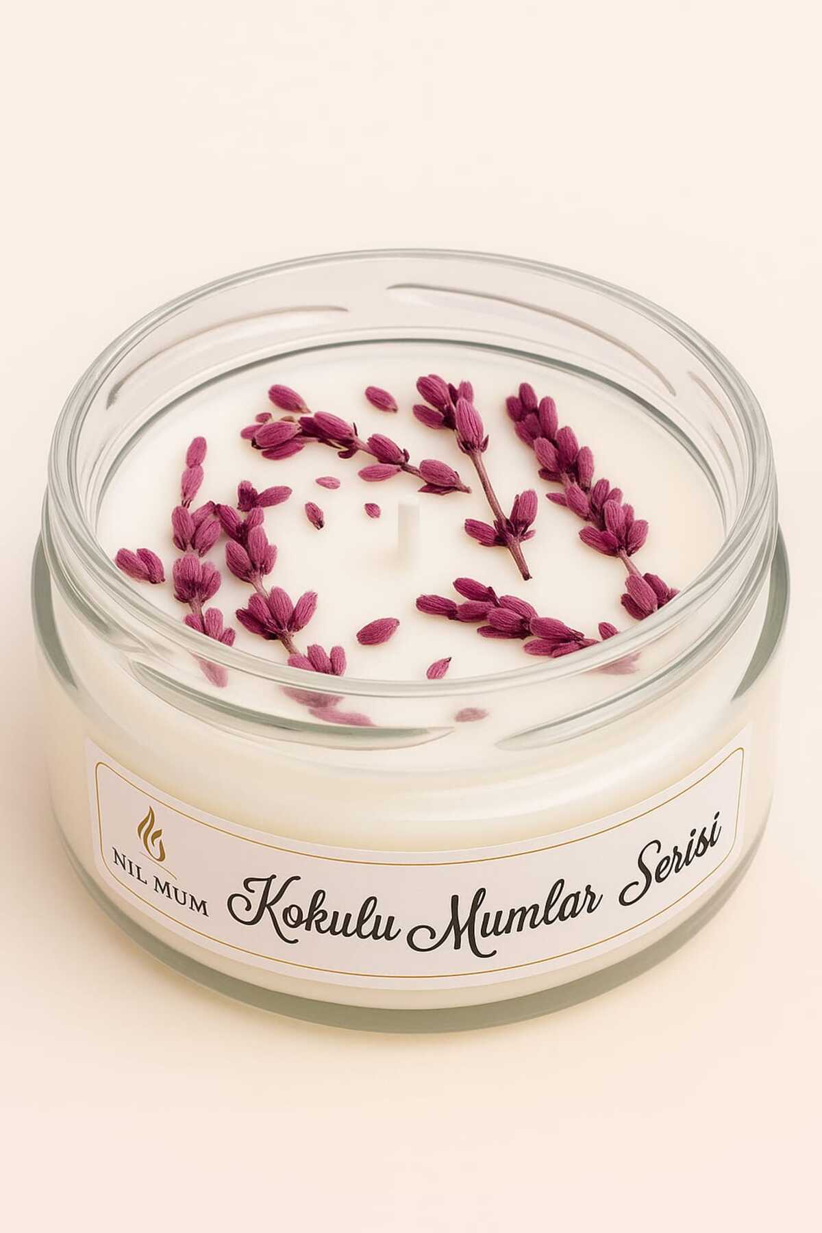 Pink Lavender Decorated Scented Candle 210 Cc