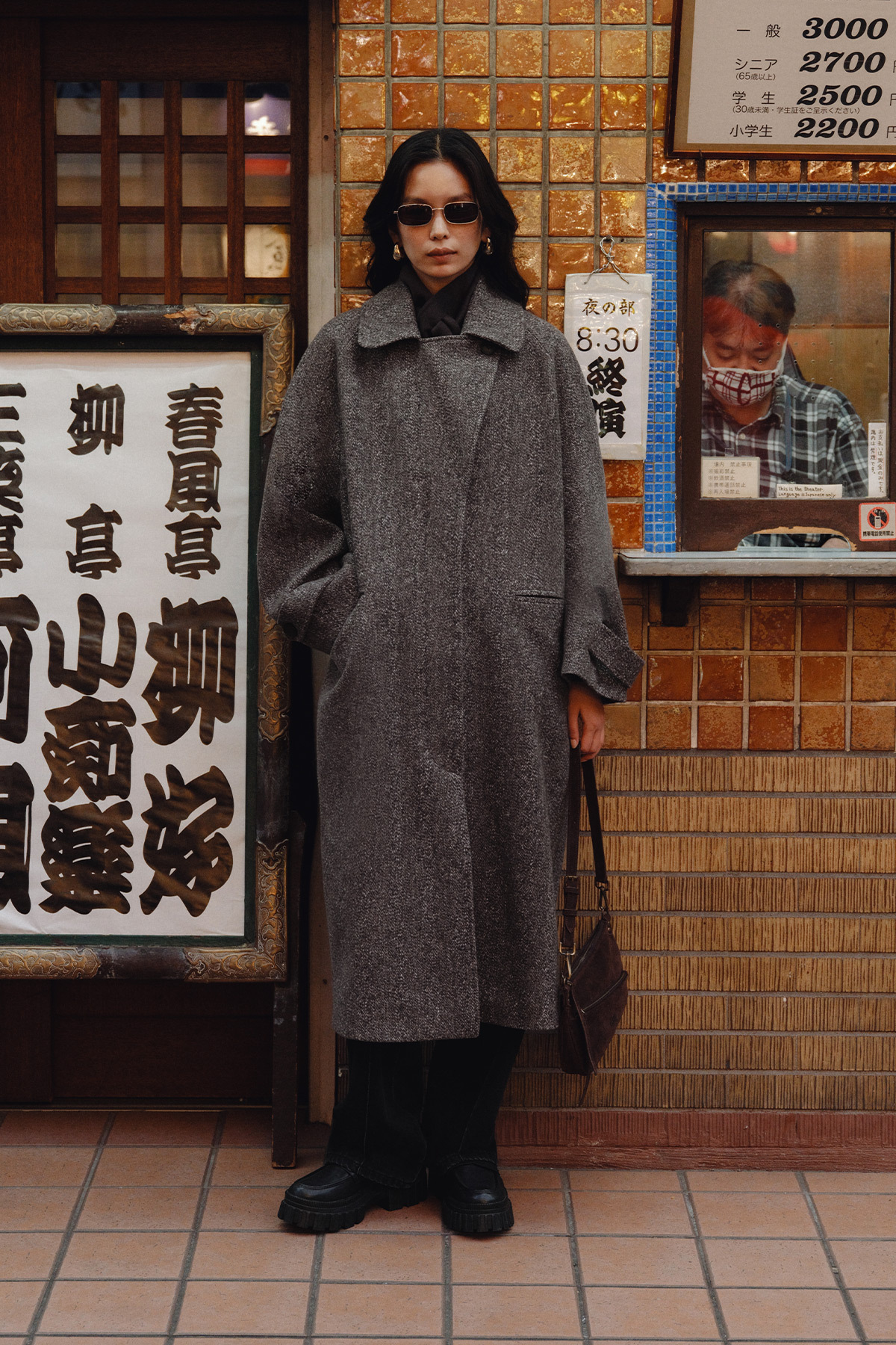 ASYMMETRIC CLOSURE CACHET COAT BLACK