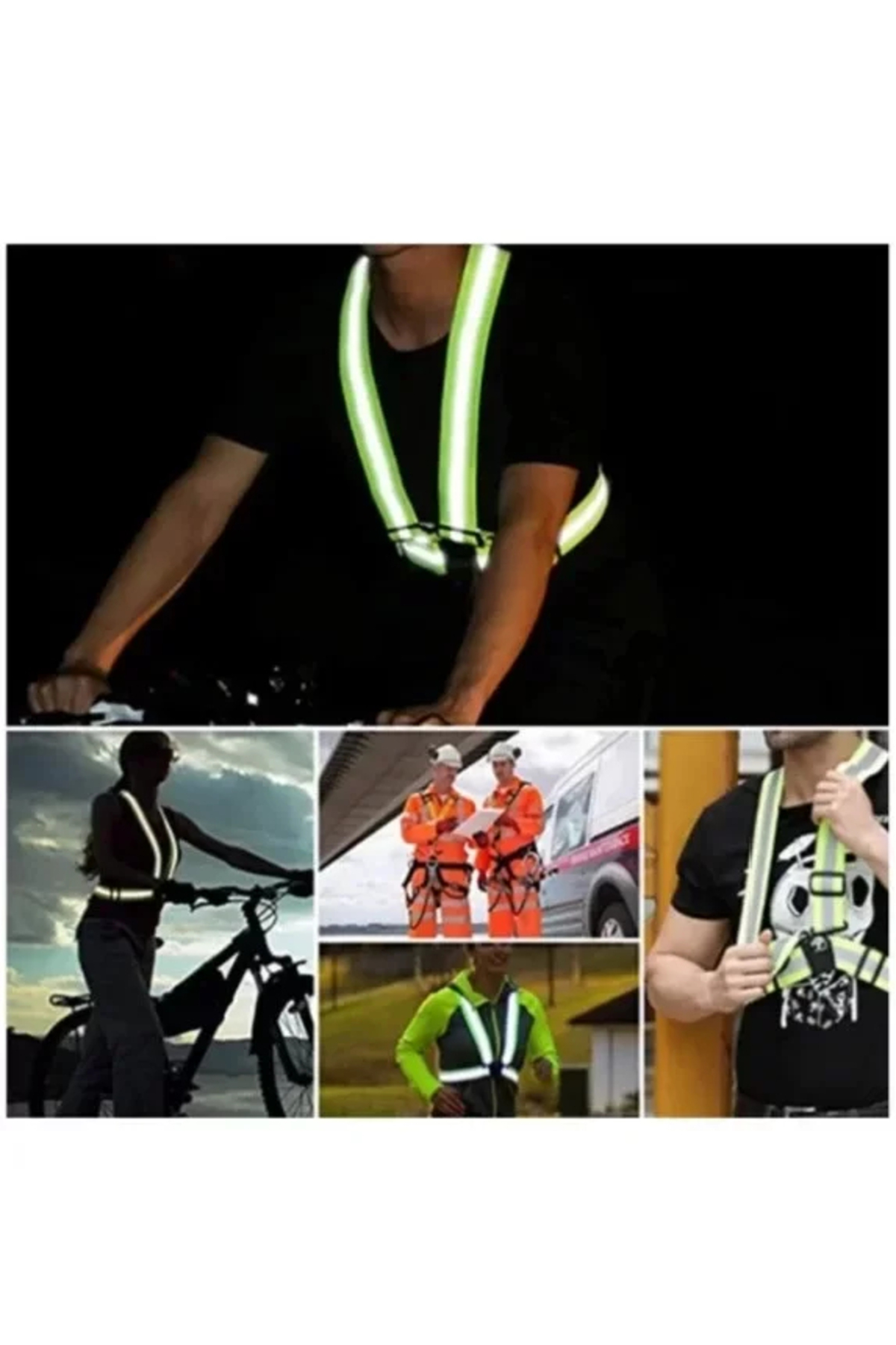 Neon İkaz Yeleği Tokalı Emniyet Kemeri Yelek Pratik Esnek Kumaş
