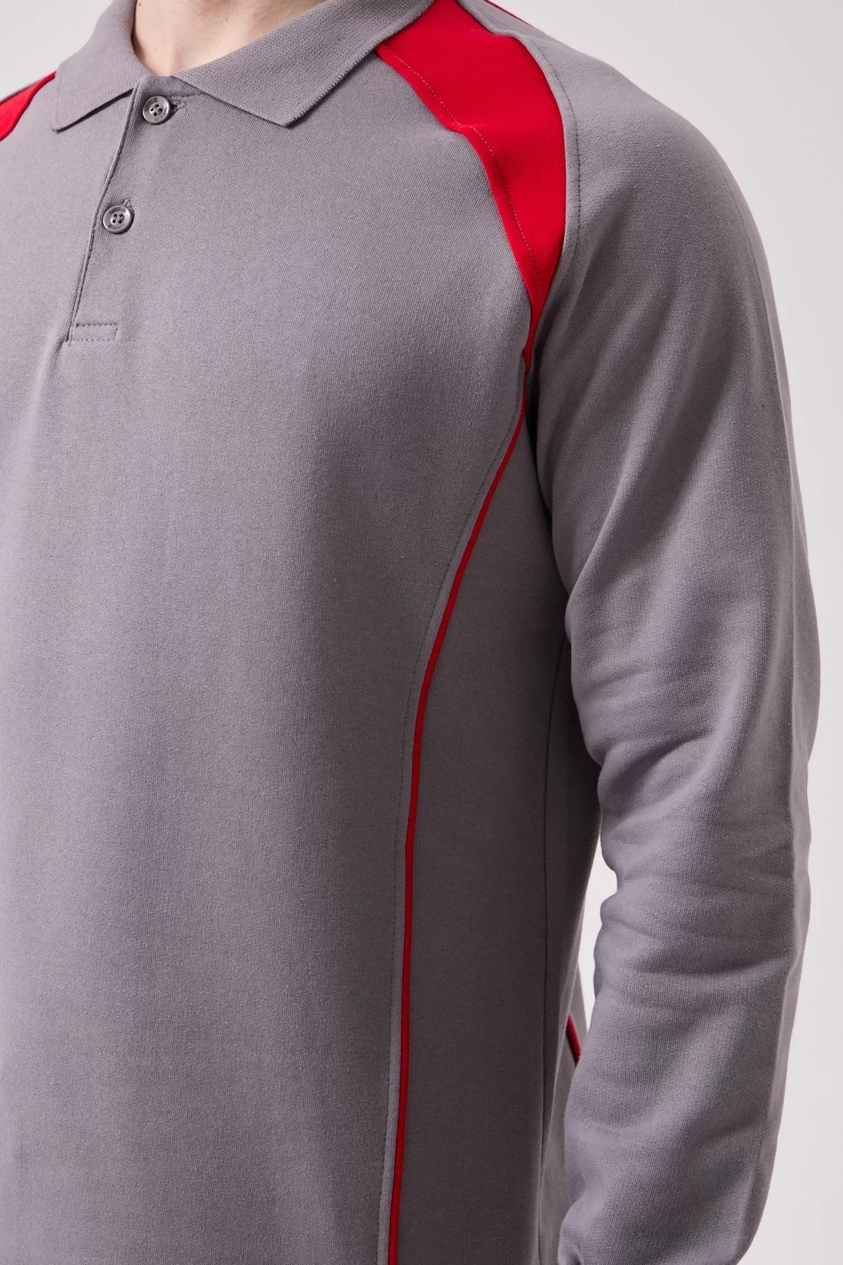 Polo Yaka Uzun Kollu Sweatshirt Detayli Is Giyim Vancelya Nefes Alabilir İş Günlük İçin