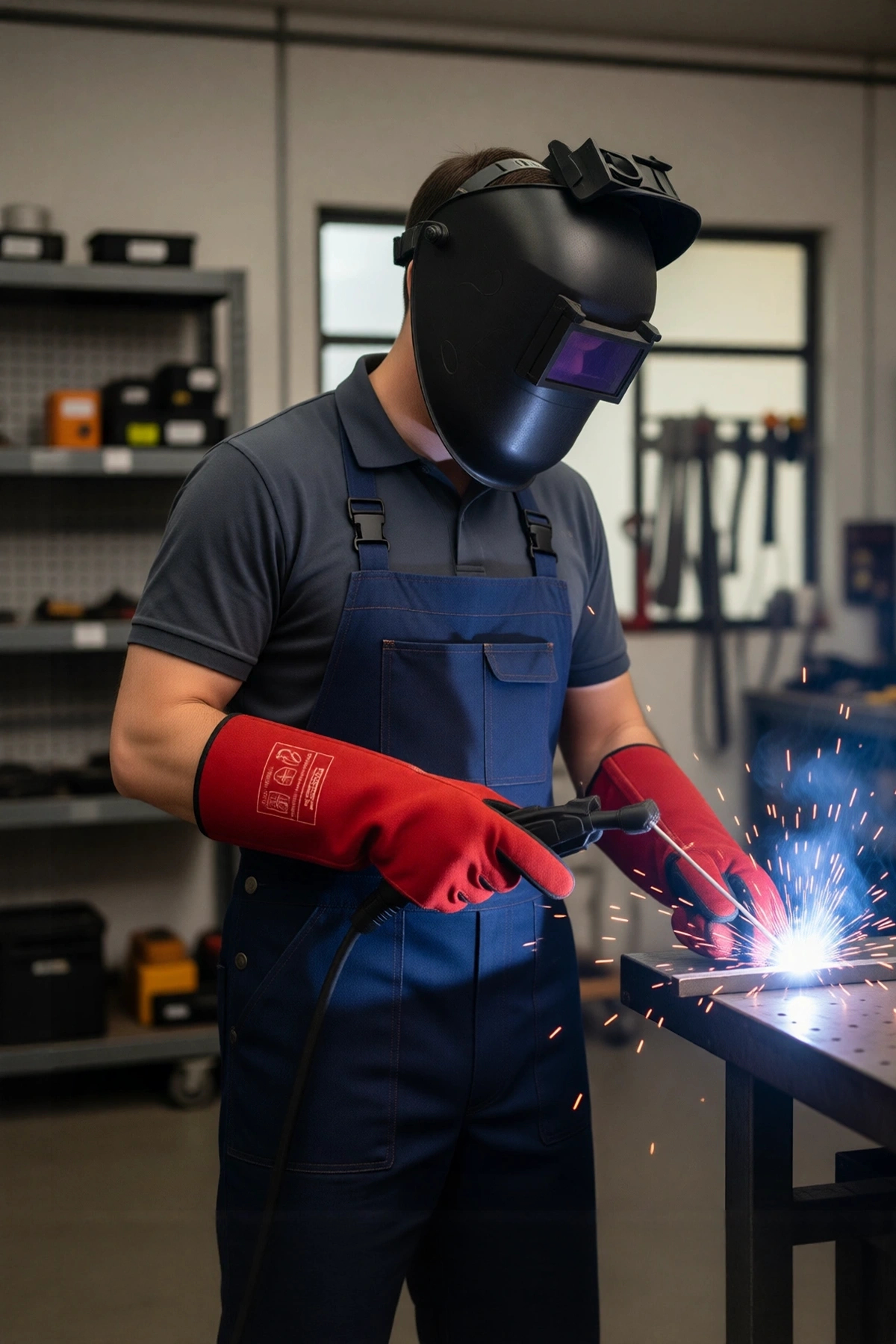 Veo Redweld Kaynak Eldiveni Isıya Dayanıklı Korumalı Eldiven 437 En407 En12477 EN 407 12477