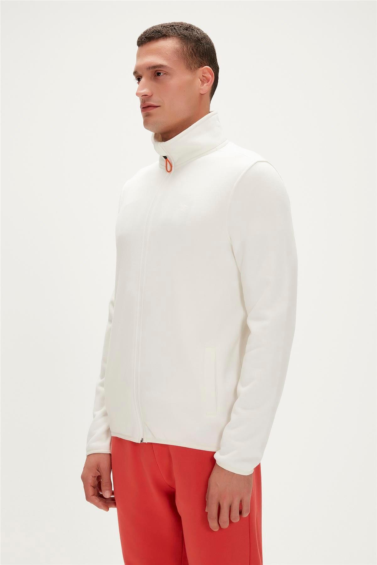 Bowie Full-Zip Marshmallow Beyaz Fermuarlı Erkek Polar Sweatshirt 23.02.21.001 — سفید 23.02.21.001 BEYAZ — تصویر 2 از 5