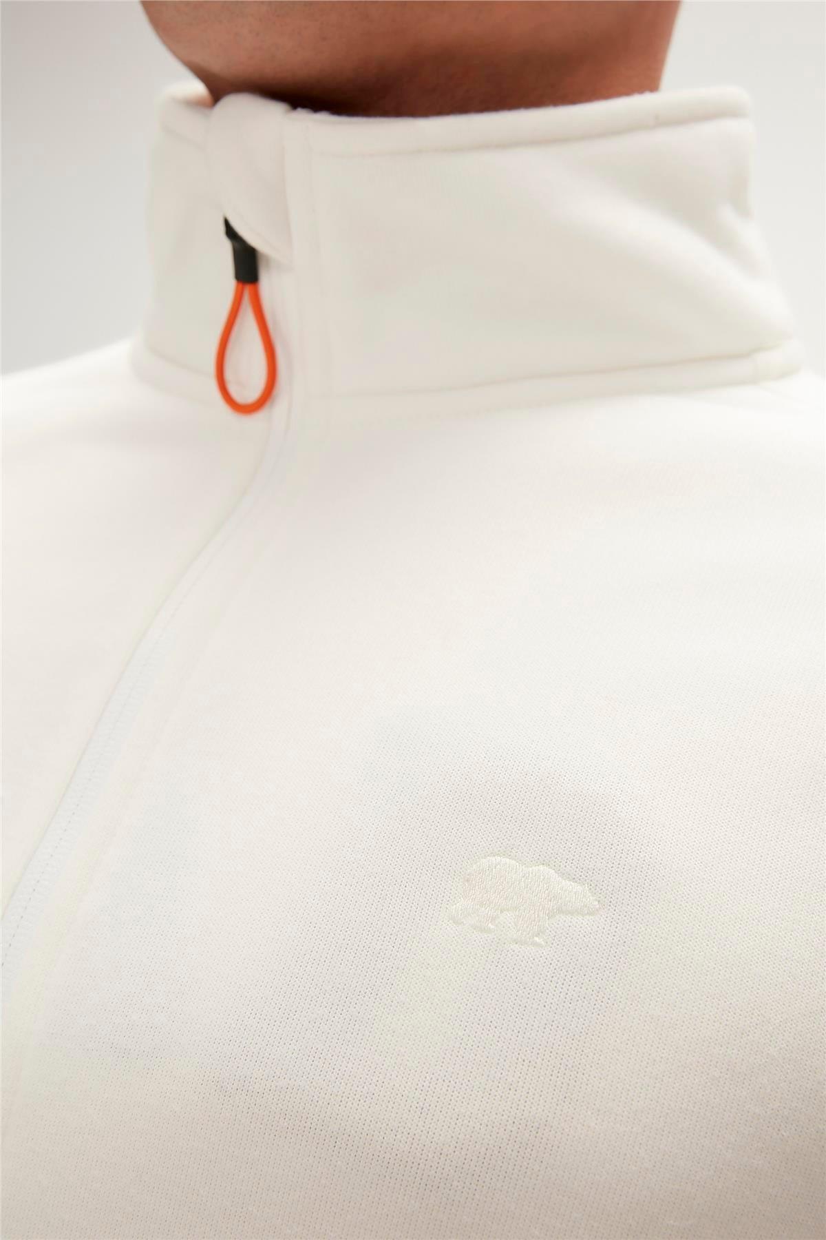 Bowie Full-Zip Marshmallow Beyaz Fermuarlı Erkek Polar Sweatshirt 23.02.21.001 — سفید 23.02.21.001 BEYAZ — تصویر 3 از 5