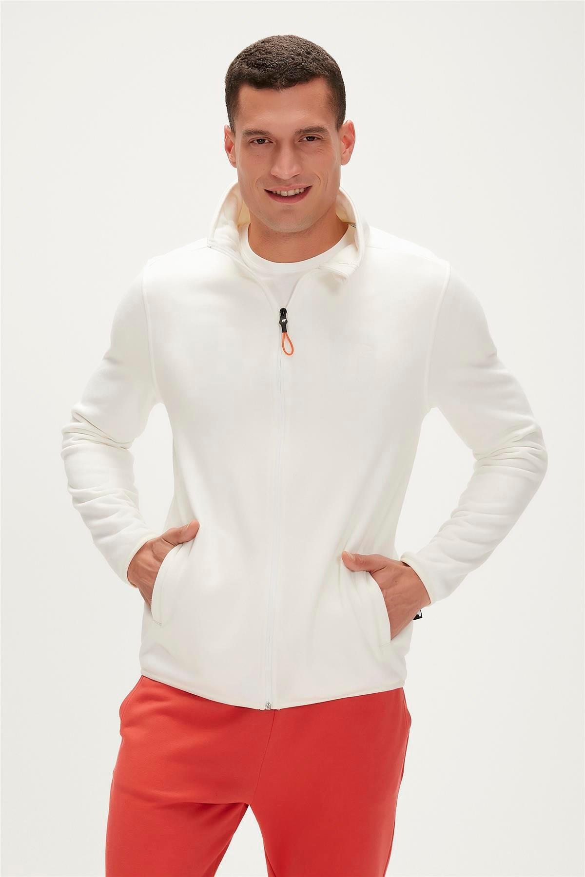 Bowie Full-Zip Marshmallow Beyaz Fermuarlı Erkek Polar Sweatshirt 23.02.21.001 — سفید 23.02.21.001 BEYAZ — تصویر 4 از 5