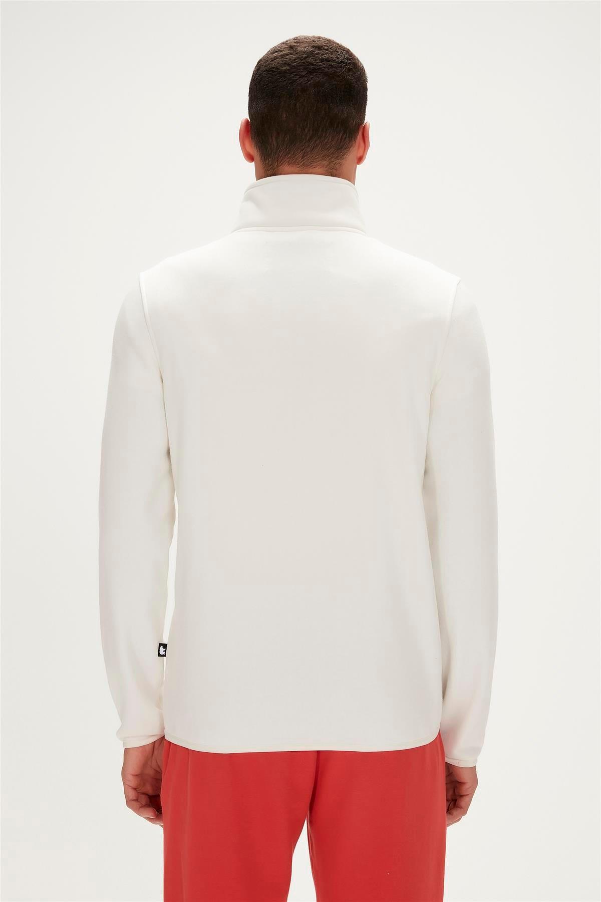 Bowie Full-Zip Marshmallow Beyaz Fermuarlı Erkek Polar Sweatshirt 23.02.21.001 — سفید 23.02.21.001 BEYAZ — تصویر 5 از 5