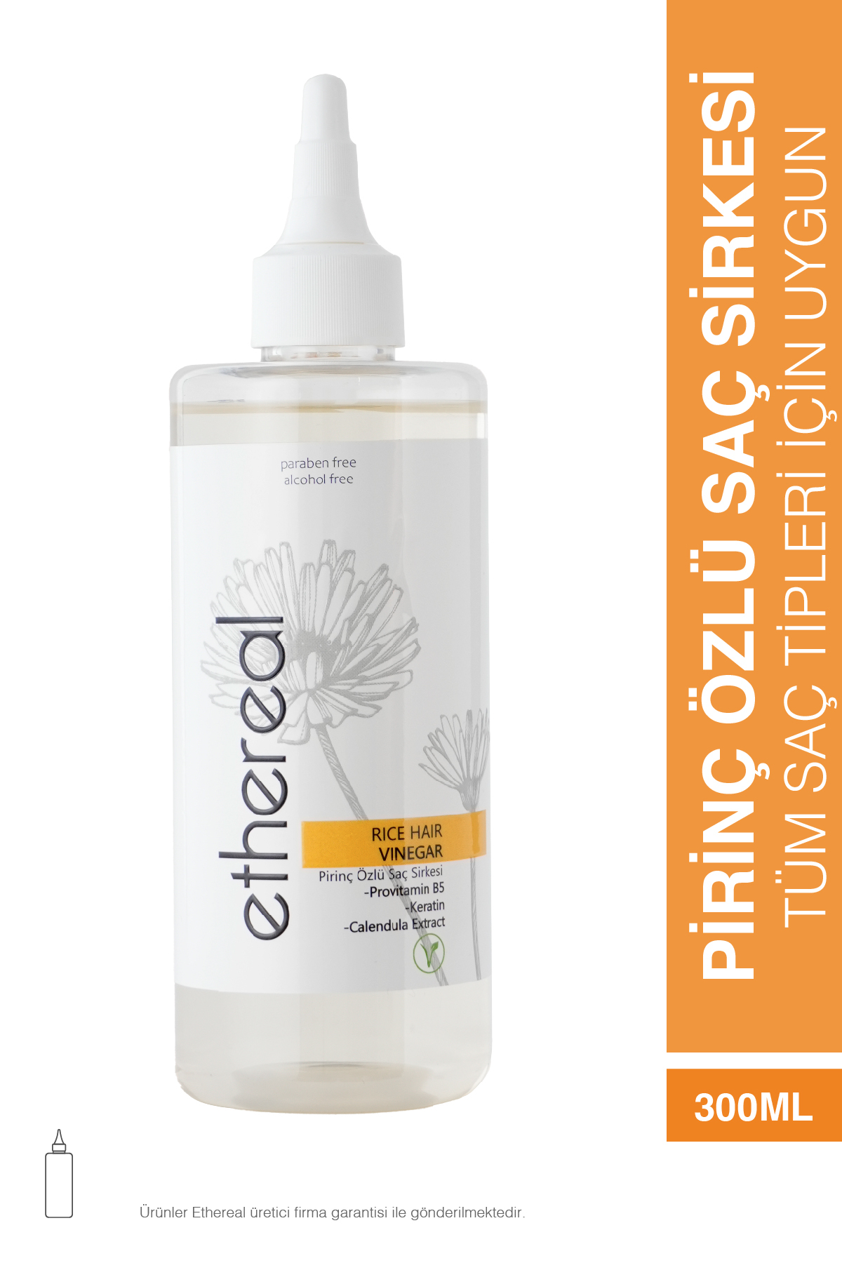 ethereal Pirinç Özlü Saç Sirkesi 300 ml - Provitamin B5, Keratin ve Calendula İçerikli — CALEN004