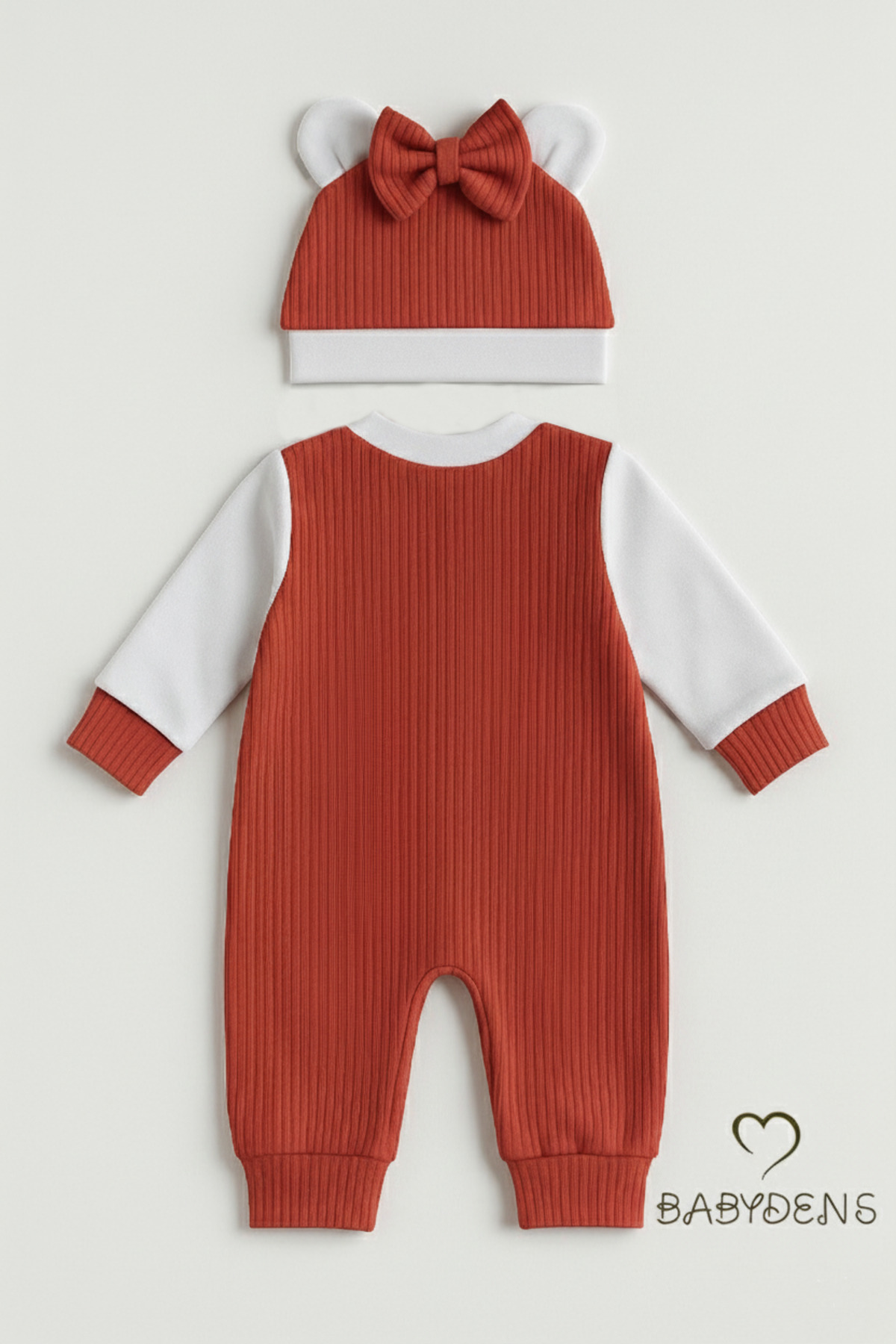 BABYDEN'S Teddy Bear Temalı Yenidoğan Fitilli Tulum Takımı Ayıcıklı Kız Bebek Tulum Şapka Set %100 Pamuk fotoğrafı 3 (önizleme)