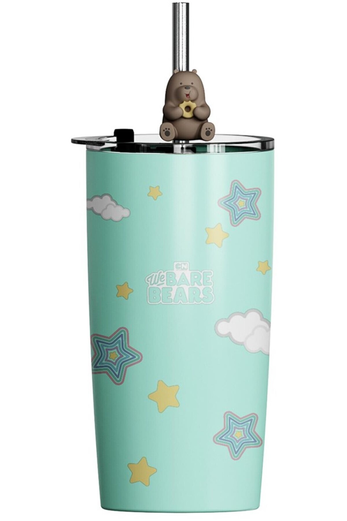 Miniso We Bare Bears Lisanslı Pipetli Termos (530ml) - Boz Ayı fotoğrafı 2 (önizleme)