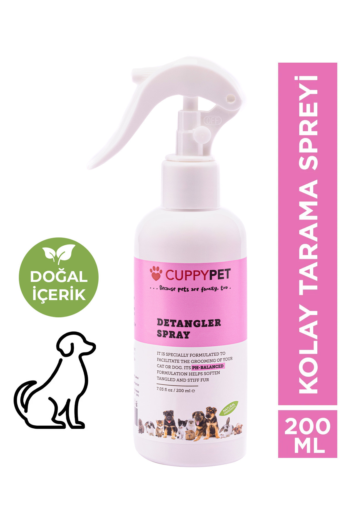 CuppyPet Köpek Kolay Tarama Spreyi 200 ml