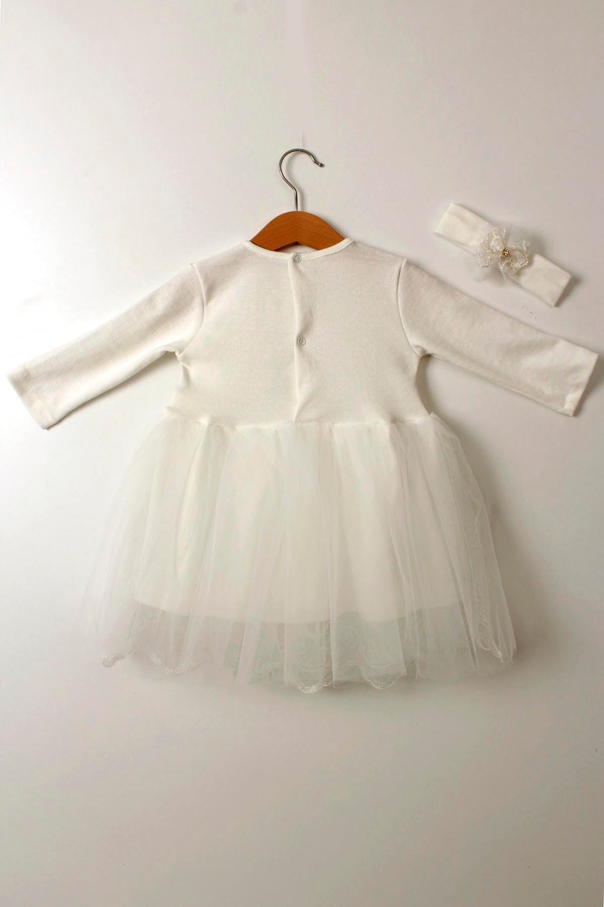 Çocuksan Baby&Kids Wear Bandanalı Spring Baskılı Kız Bebek Doğum Günü Düğün Mevlütlük Tüllü Elbise fotoğrafı 5 (önizleme)