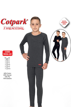 Cotpark Erkek Çocuk Termal Alt Üst Takım - Antrasit 9004