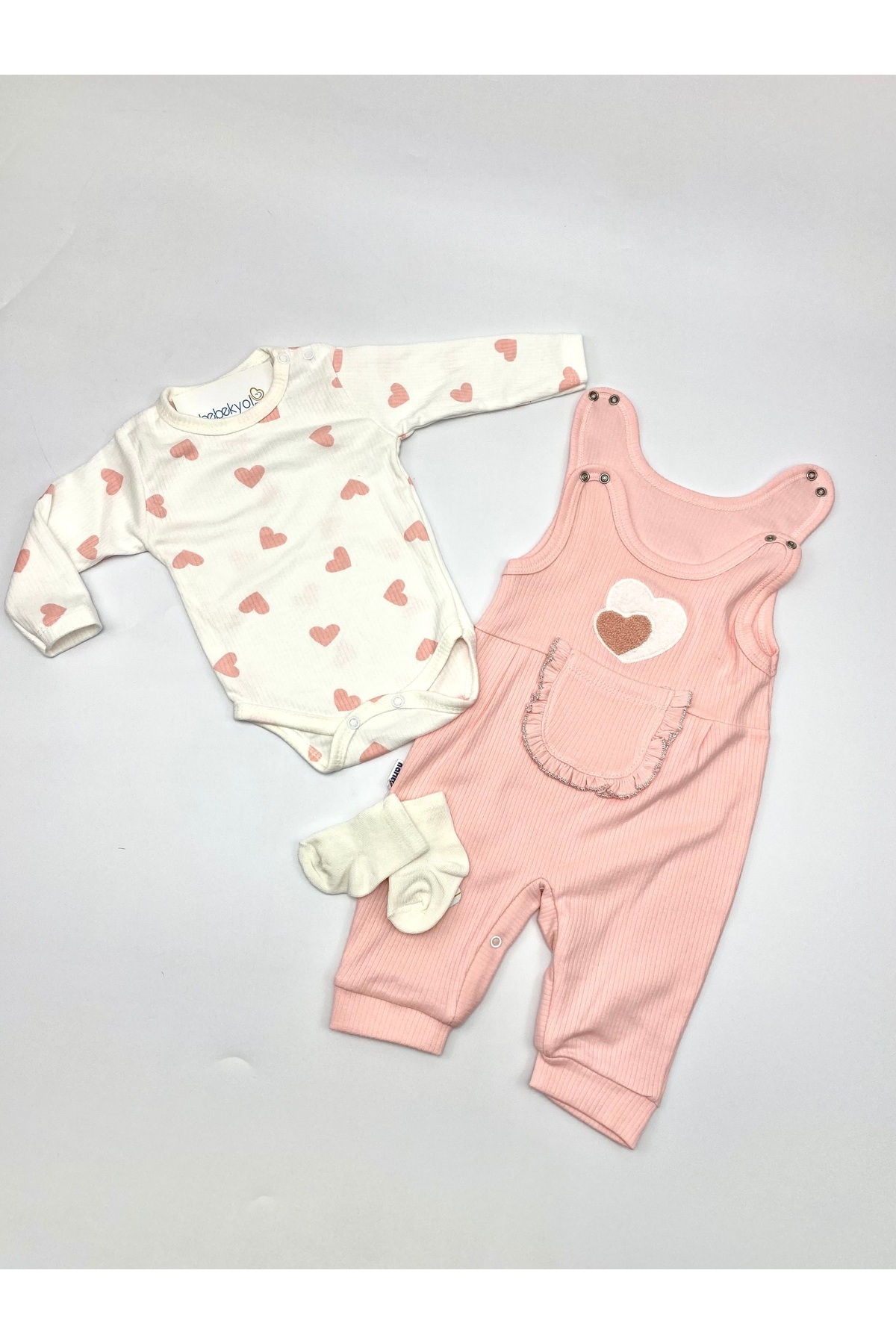 bebekyol Kalpli 2’li Kız Bebe Takım (bandanasız) fotoğrafı 2 (önizleme)