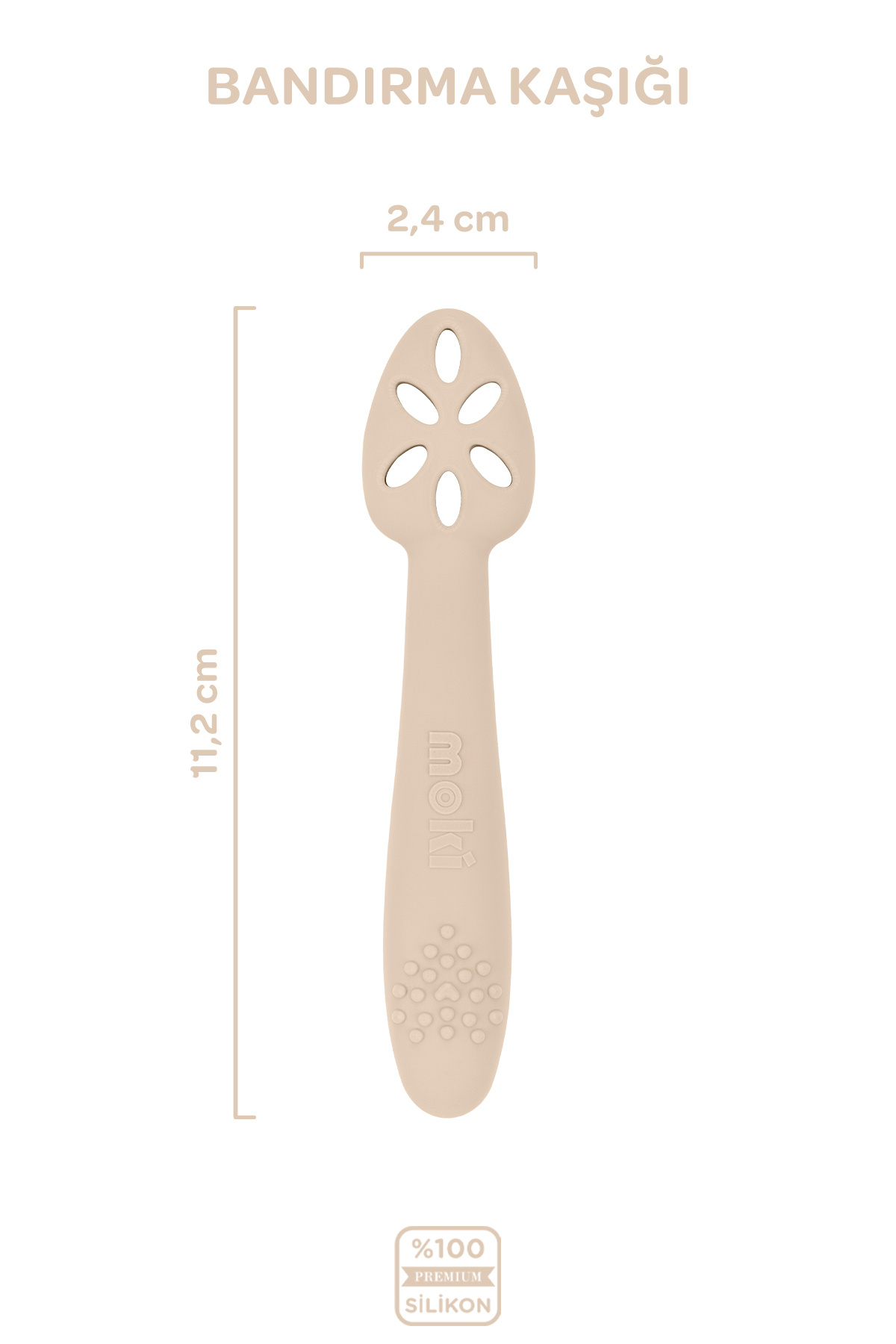 Moki Silikon Beslenme Seti 3'lü Latte Bej / Mama Tabağı, Mama Önlüğü, Bandırma Kaşığı fotoğrafı 6 (önizleme)