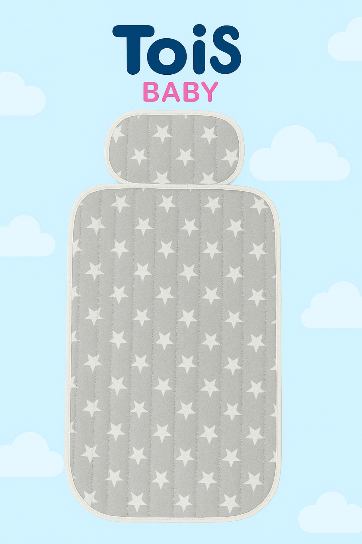 Tois Baby Pratik Alt Değiştirme Matı Minderi Alt Değiştirme Pedi Bakım Örtüsü Gri fotoğrafı 2 (önizleme)