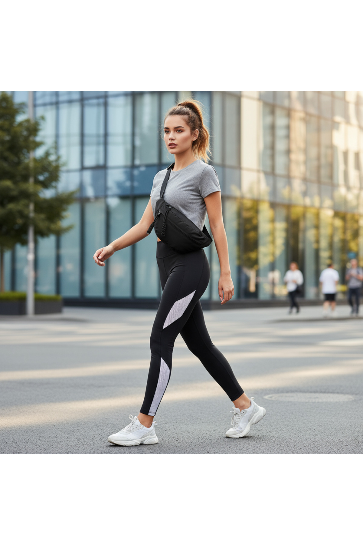 wellwich  Siyah Çapraz Çanta Bel Çantası Spor Çantası Ultra Hafif Suya Dayanıklı - Görsel 3