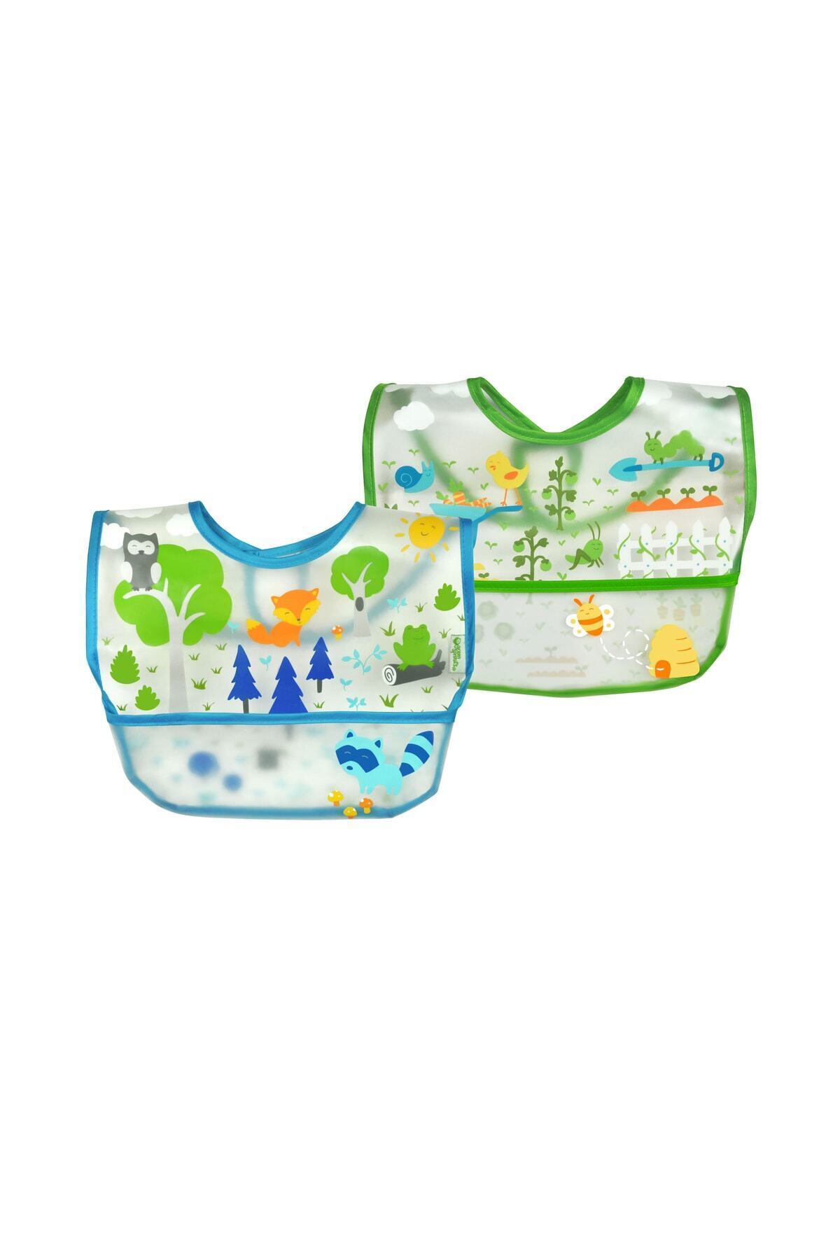 iplay 2 Adet, Mavi ve Yeşil, I Play Su Geçirmez 9-18 Ay Eva Kumaş Bebek Cırtlı Mama Önlüğü, 2'li Paket fotoğrafı 2 (önizleme)