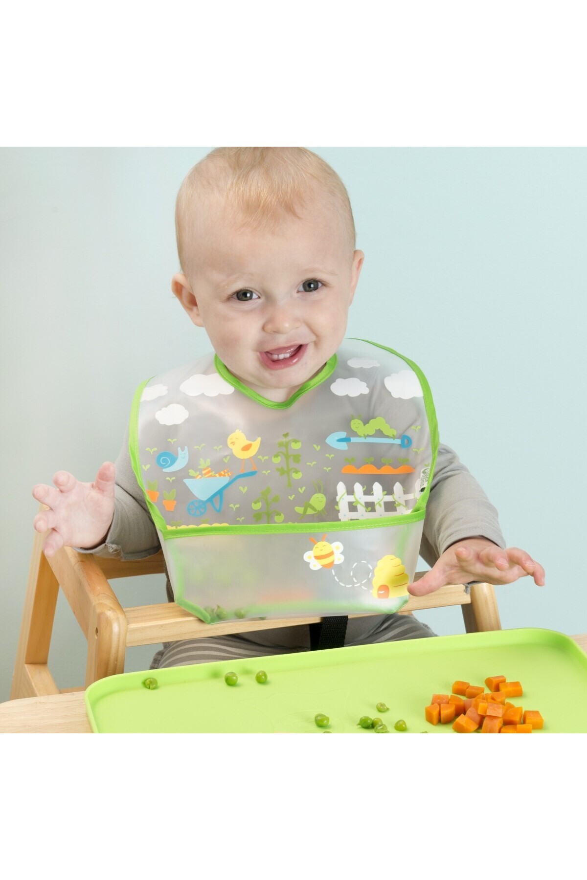 iplay 2 Adet, Mavi ve Yeşil, I Play Su Geçirmez 9-18 Ay Eva Kumaş Bebek Cırtlı Mama Önlüğü, 2'li Paket fotoğrafı 5 (önizleme)