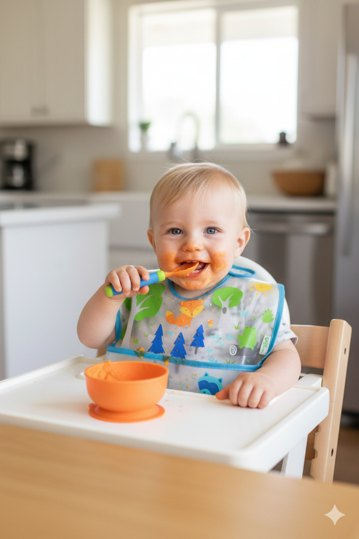 iplay 3 Adet, I Play 9-18 Ay Su Geçirmez Eva Kumaş Bebek Cırtlı Mama Önlüğü, 3'lü Paket fotoğrafı 4 (önizleme)