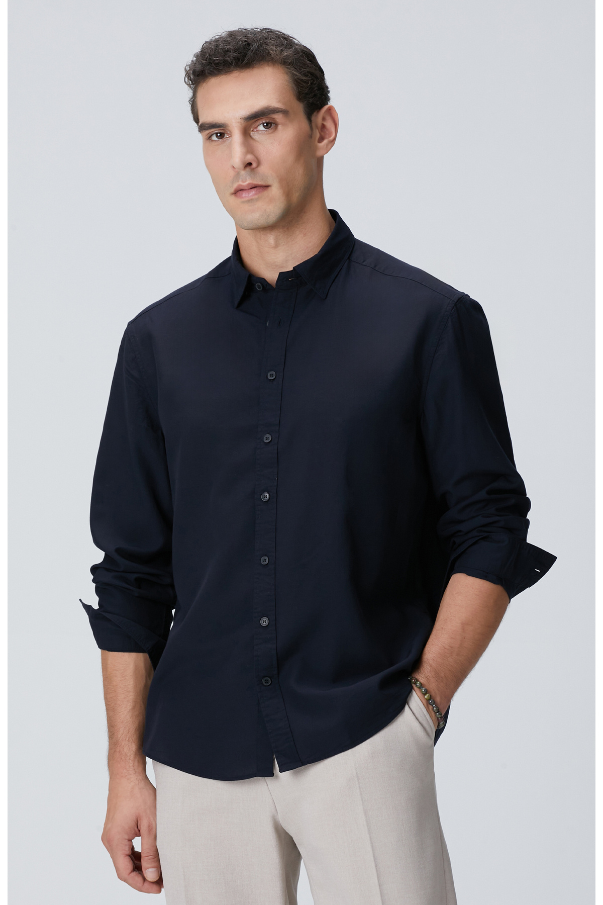 نتورک پیراهن پشمی سرمه‌ای