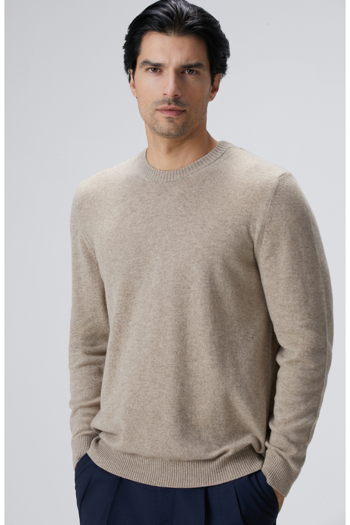 نتورک بافتنی کشمیری بژ ملانژ به تعداد محدود