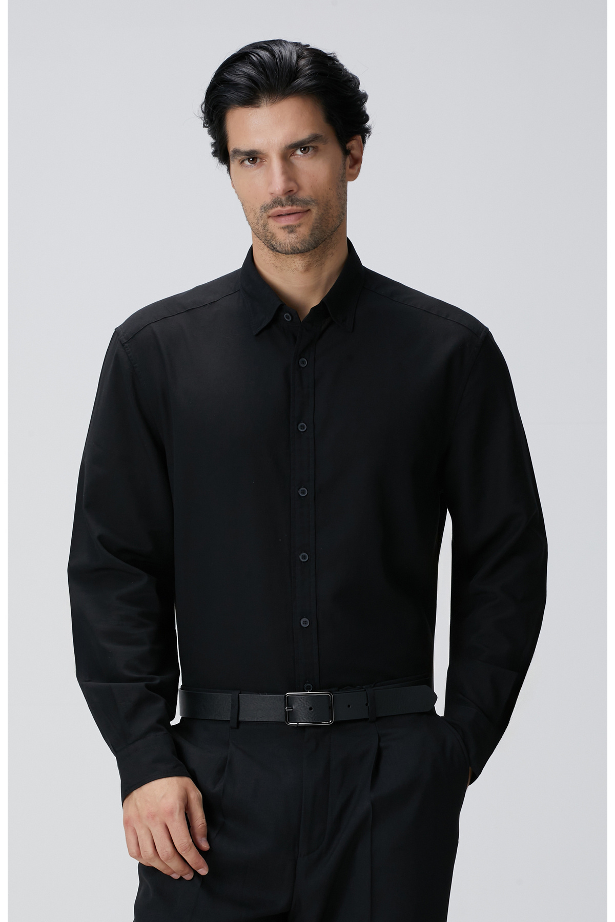 نتورک پیراهن ترکیبی پشمی مشکی