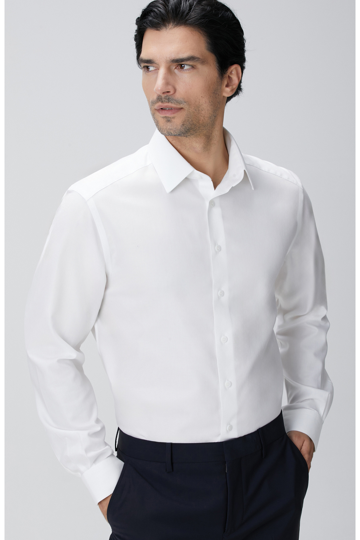 نتورک پیراهن آکسفورد سفید بدون اتو