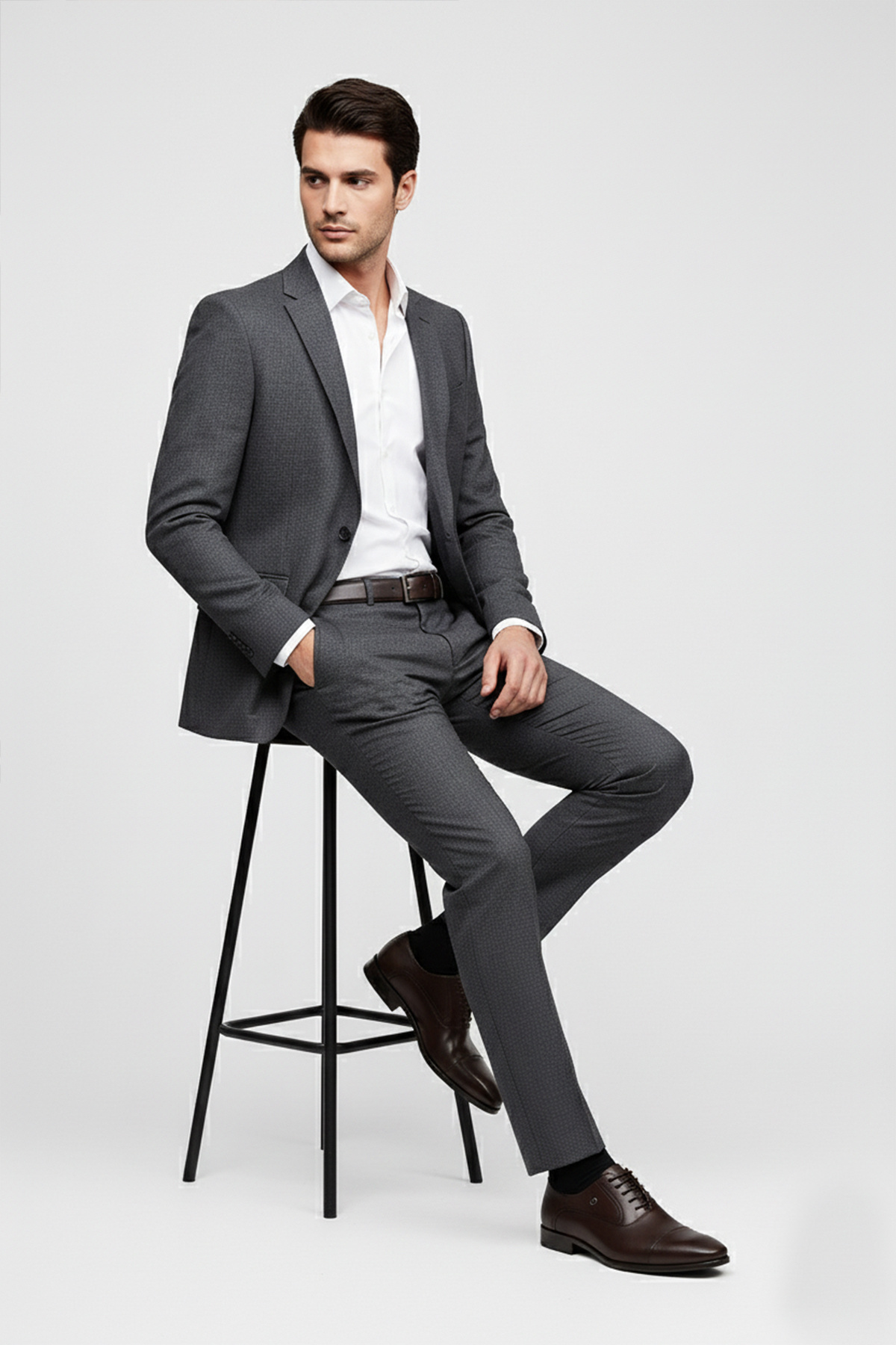 دریدریم کفش مردانه کلاسیک چرم اصل قهوه‌ای