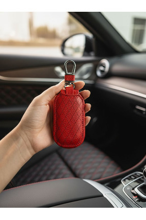 yedideri Klasik Deri Anahtarlık – Erkek Kadın Fermuarlı Araba Anahtarı Kılıfı