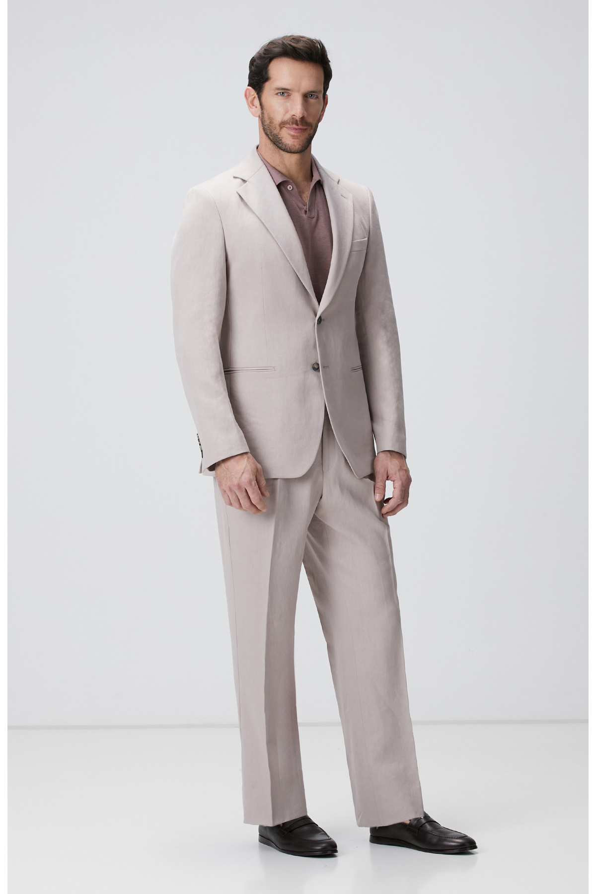 نتورک کت و شلوار کتان پودری