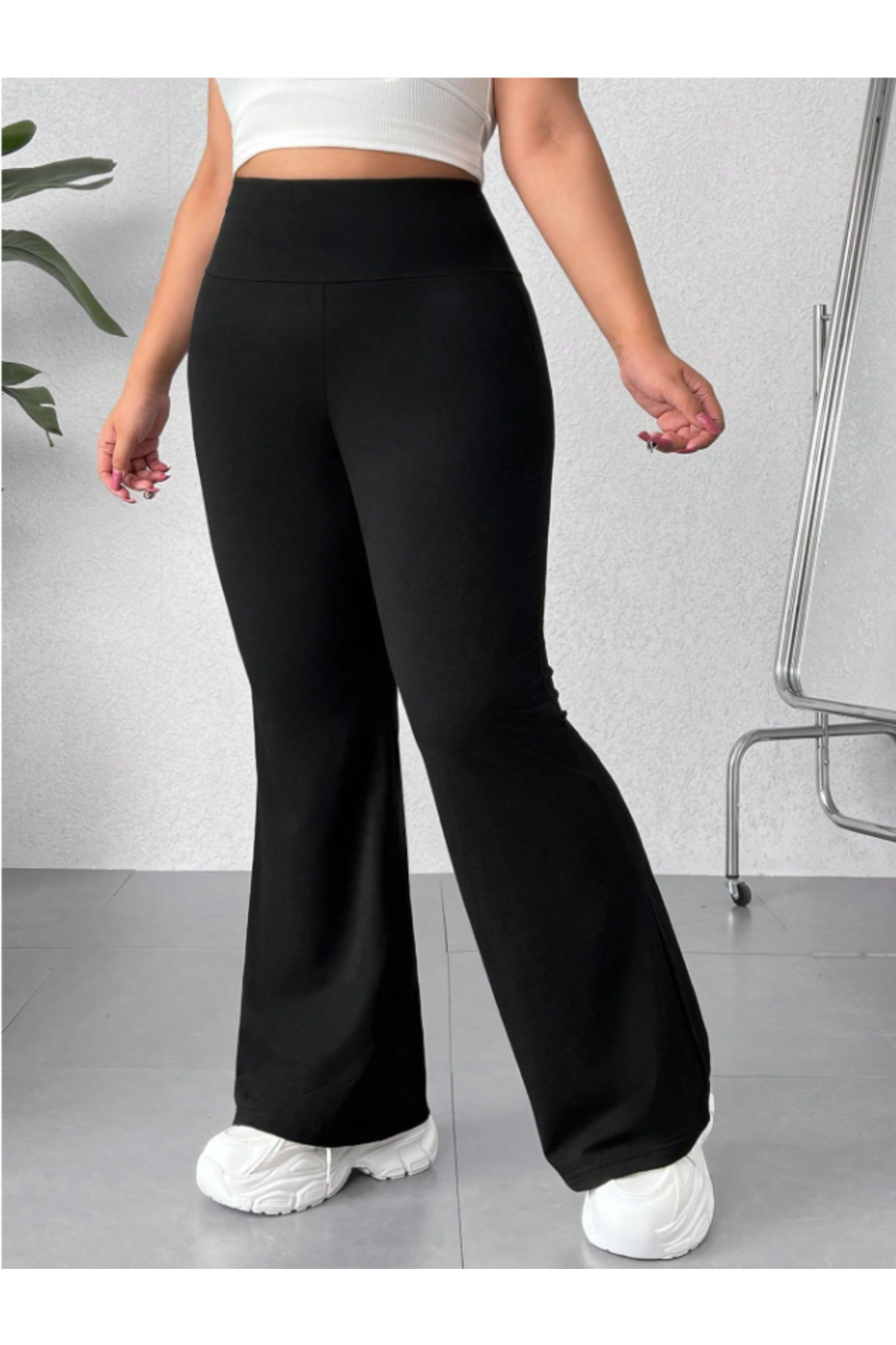 Lesa Wear büyük beden yüksek bel toparlayıcı ve sıkılaştırıcı ispanyol paça tayt, büyük beden spor tayt